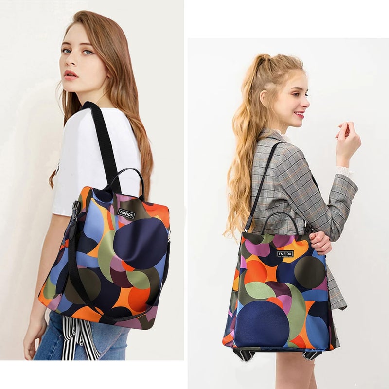 Fmeida Waterproof Fashion Backpack Purse for Women Anti Theft Womens Classical Daypack Travel Nylon Oxford Shoulder Bag - Image 2
